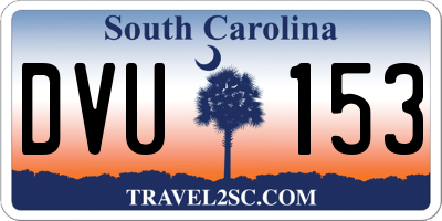 SC license plate DVU153