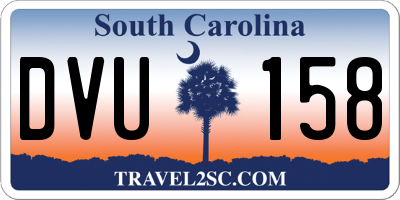 SC license plate DVU158