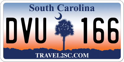 SC license plate DVU166