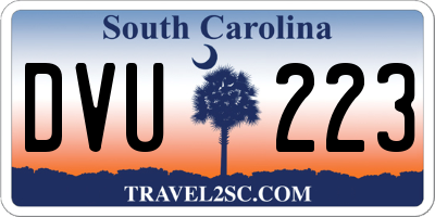 SC license plate DVU223