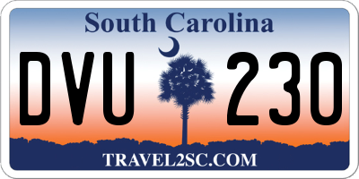 SC license plate DVU230