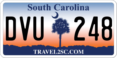 SC license plate DVU248