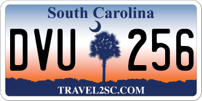 SC license plate DVU256