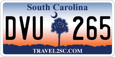 SC license plate DVU265