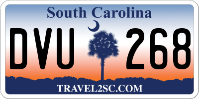 SC license plate DVU268