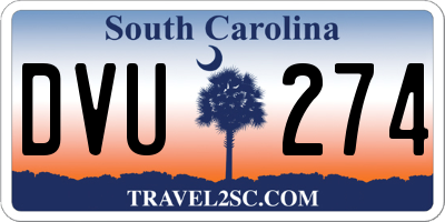 SC license plate DVU274