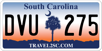 SC license plate DVU275