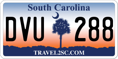 SC license plate DVU288