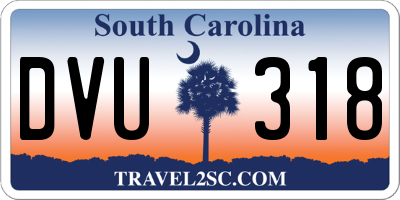 SC license plate DVU318