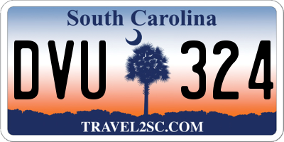 SC license plate DVU324