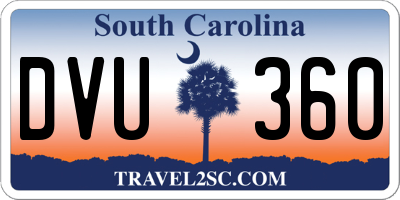 SC license plate DVU360