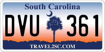 SC license plate DVU361