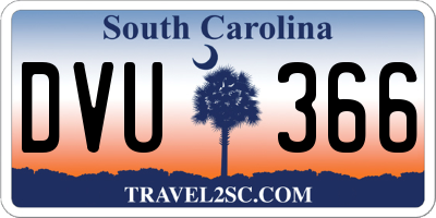 SC license plate DVU366