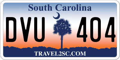 SC license plate DVU404