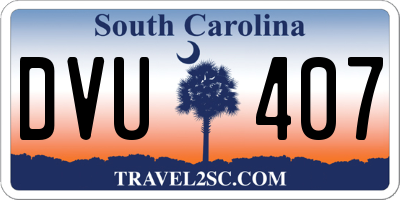 SC license plate DVU407
