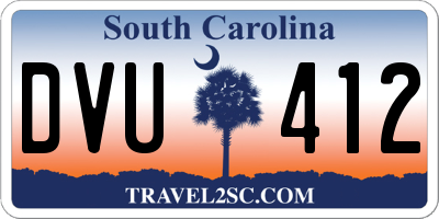 SC license plate DVU412