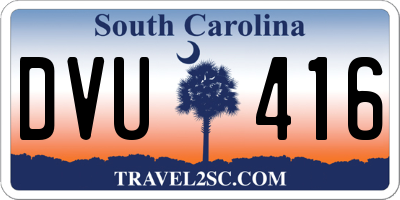 SC license plate DVU416