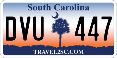 SC license plate DVU447