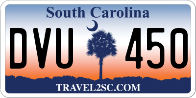 SC license plate DVU450