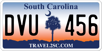 SC license plate DVU456