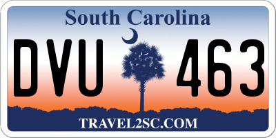 SC license plate DVU463