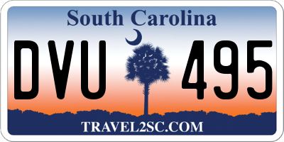 SC license plate DVU495