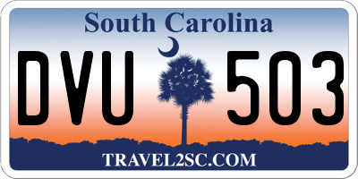 SC license plate DVU503