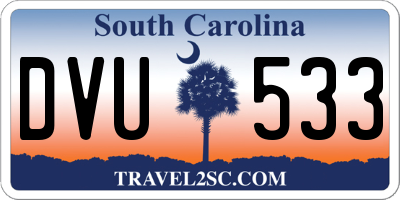 SC license plate DVU533