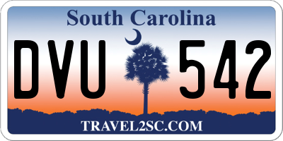 SC license plate DVU542