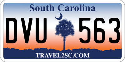 SC license plate DVU563