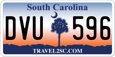 SC license plate DVU596
