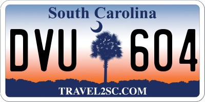 SC license plate DVU604