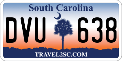 SC license plate DVU638