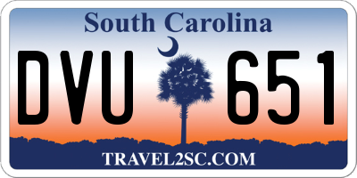 SC license plate DVU651