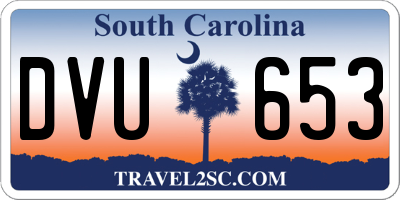 SC license plate DVU653