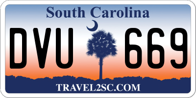 SC license plate DVU669