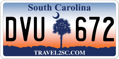 SC license plate DVU672