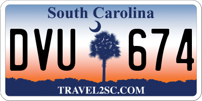 SC license plate DVU674