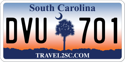 SC license plate DVU701