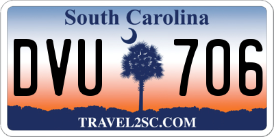 SC license plate DVU706
