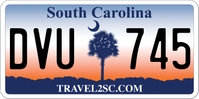 SC license plate DVU745