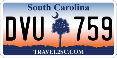 SC license plate DVU759