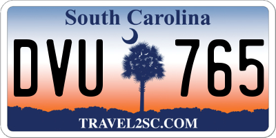 SC license plate DVU765