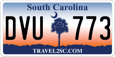 SC license plate DVU773