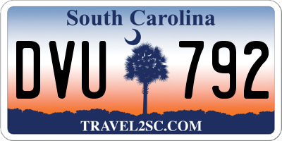 SC license plate DVU792
