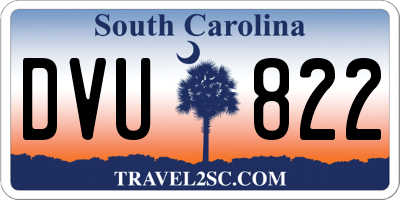 SC license plate DVU822