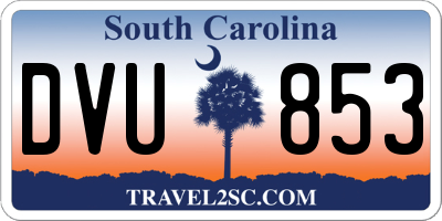 SC license plate DVU853