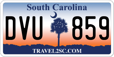SC license plate DVU859