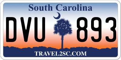 SC license plate DVU893