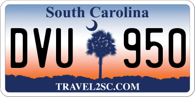 SC license plate DVU950